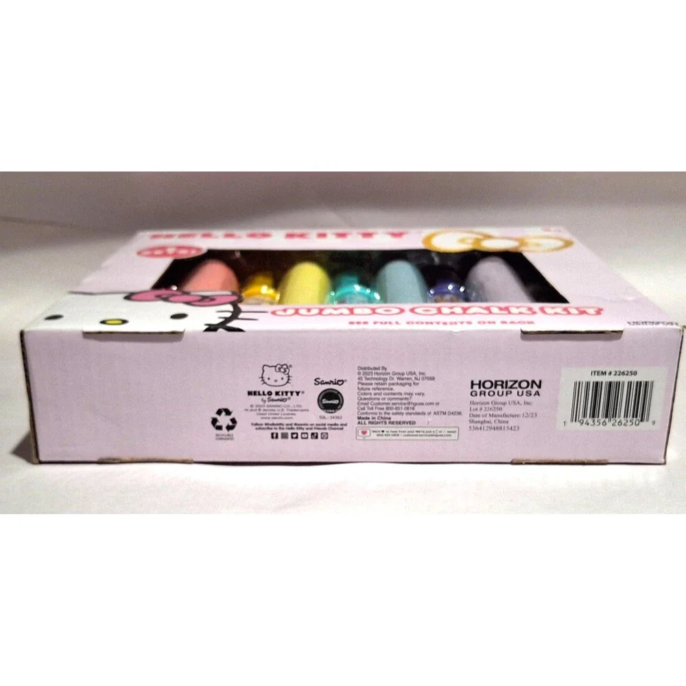 Hello Kitty Jumbo Chalk Kit 5 Sets Sidewalk Art Stencil Horizon Group New